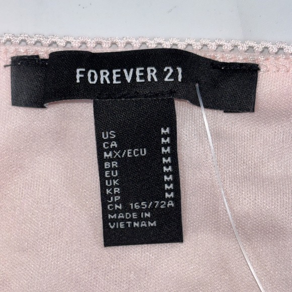 Forever 21 Pink‎ Plaid Mini Skirt M Ruffle Hem Stretchy Coquette Schoolgirl Sexy - Picture 6 of 8